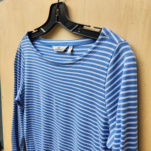 Vineyard Vines Blue Striped Boatneck 3/4 Sleeve Top - Size Medium - Picture 4 of 8